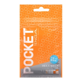 TENGA-POCKET口袋型 HEXA BRICK/蜂巢橘(POT-004)